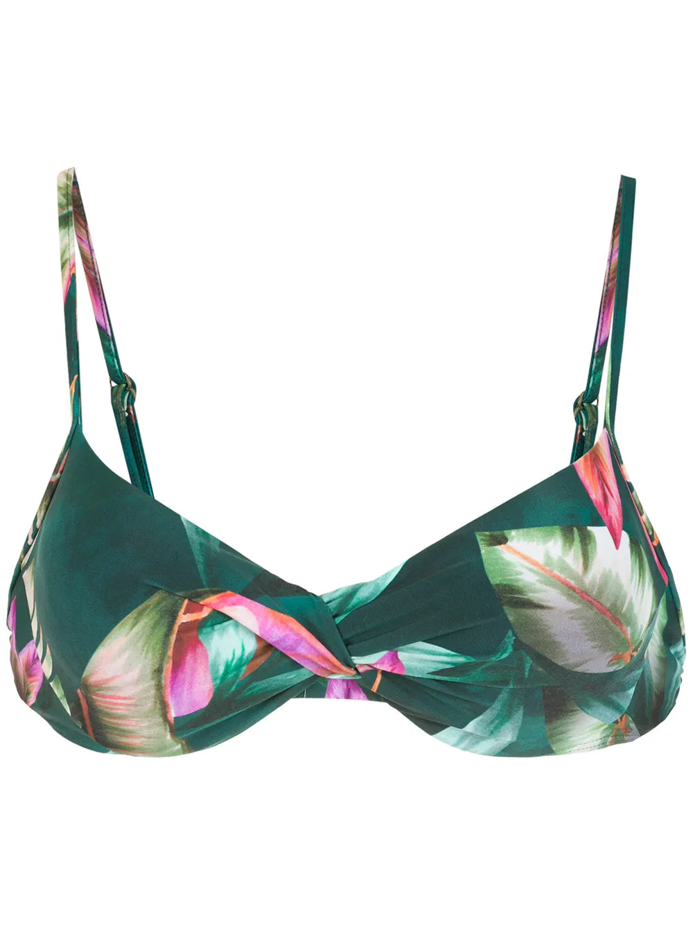 Fiji Leaf-Print Bikini Top