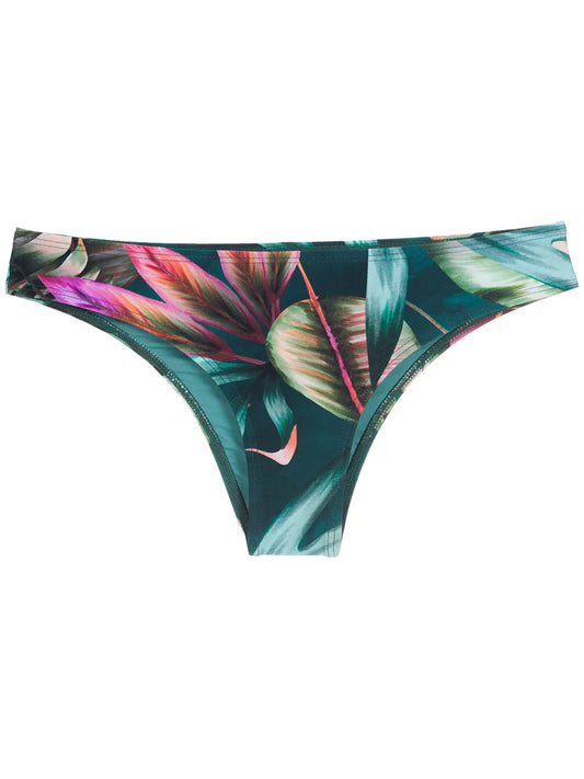 Leaf-Print Bikini Bottoms