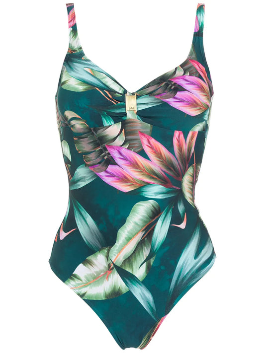 Roberta Leaf-Print Swimsuit