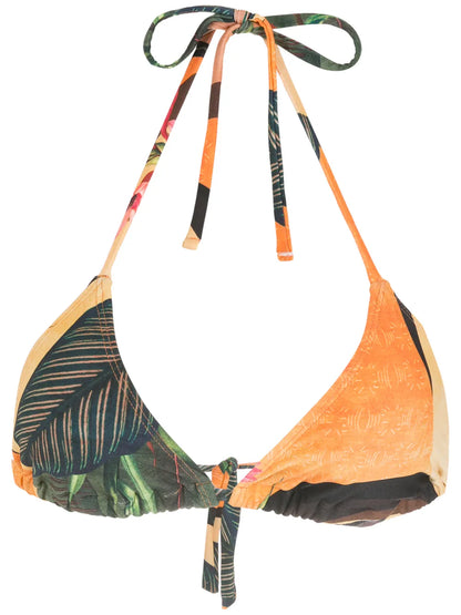 Iasmim Leaf-Print Bikini Top