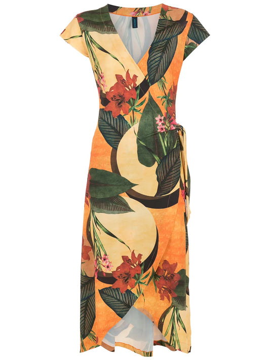 Falcão Floral-Print Wrap Dress