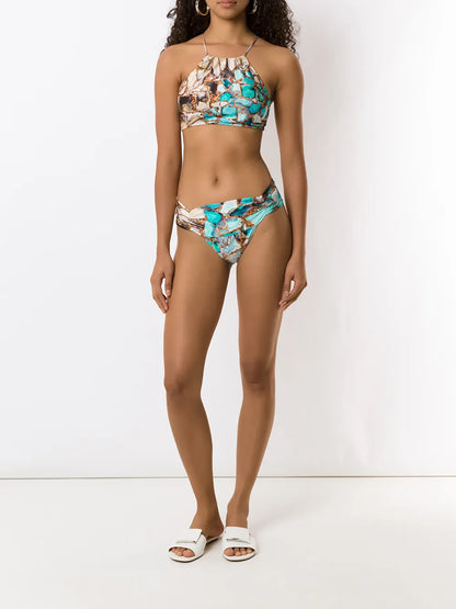 Ilana Marble-Print Bikini