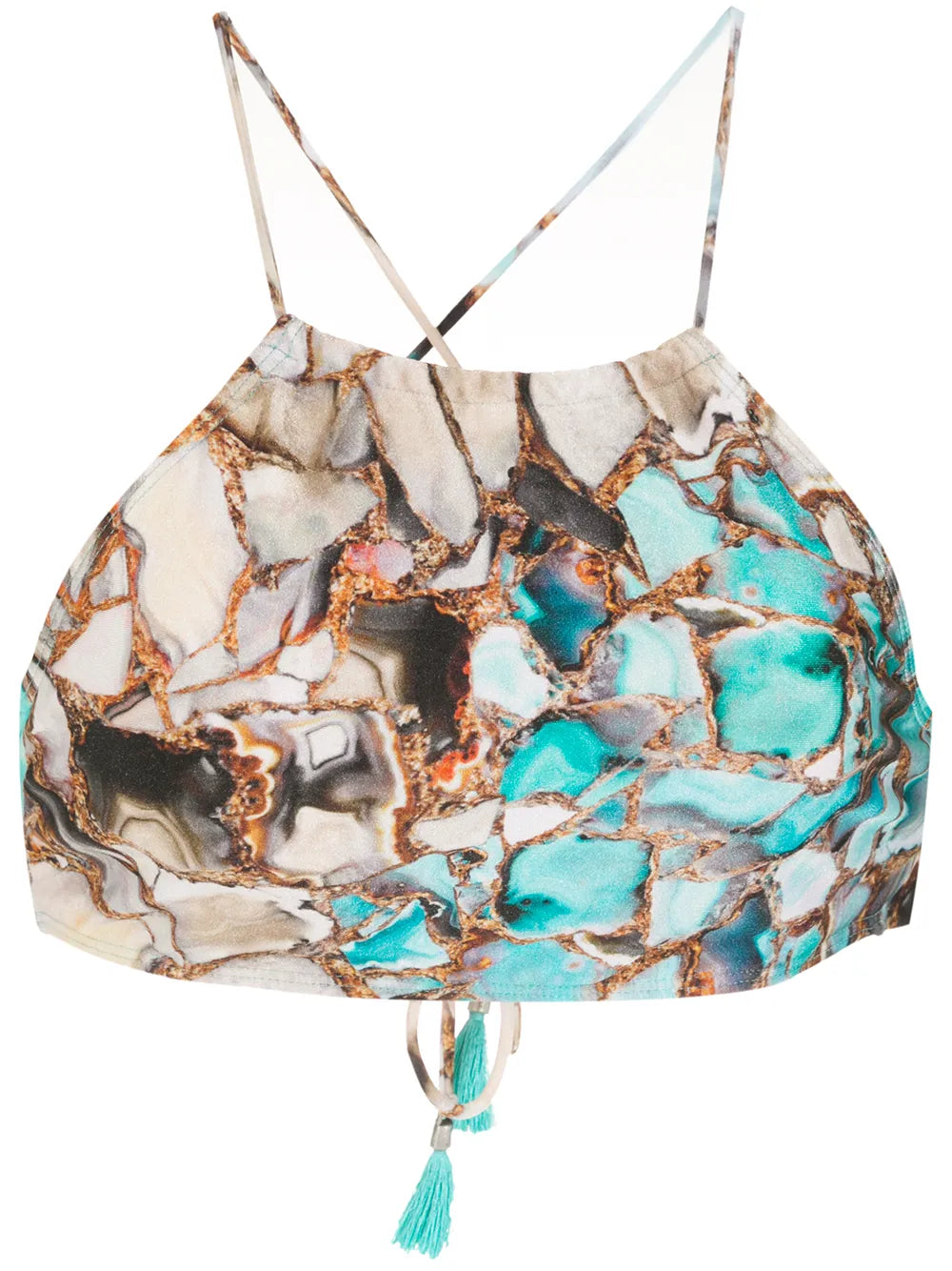 Ilana Marble-Print Bikini