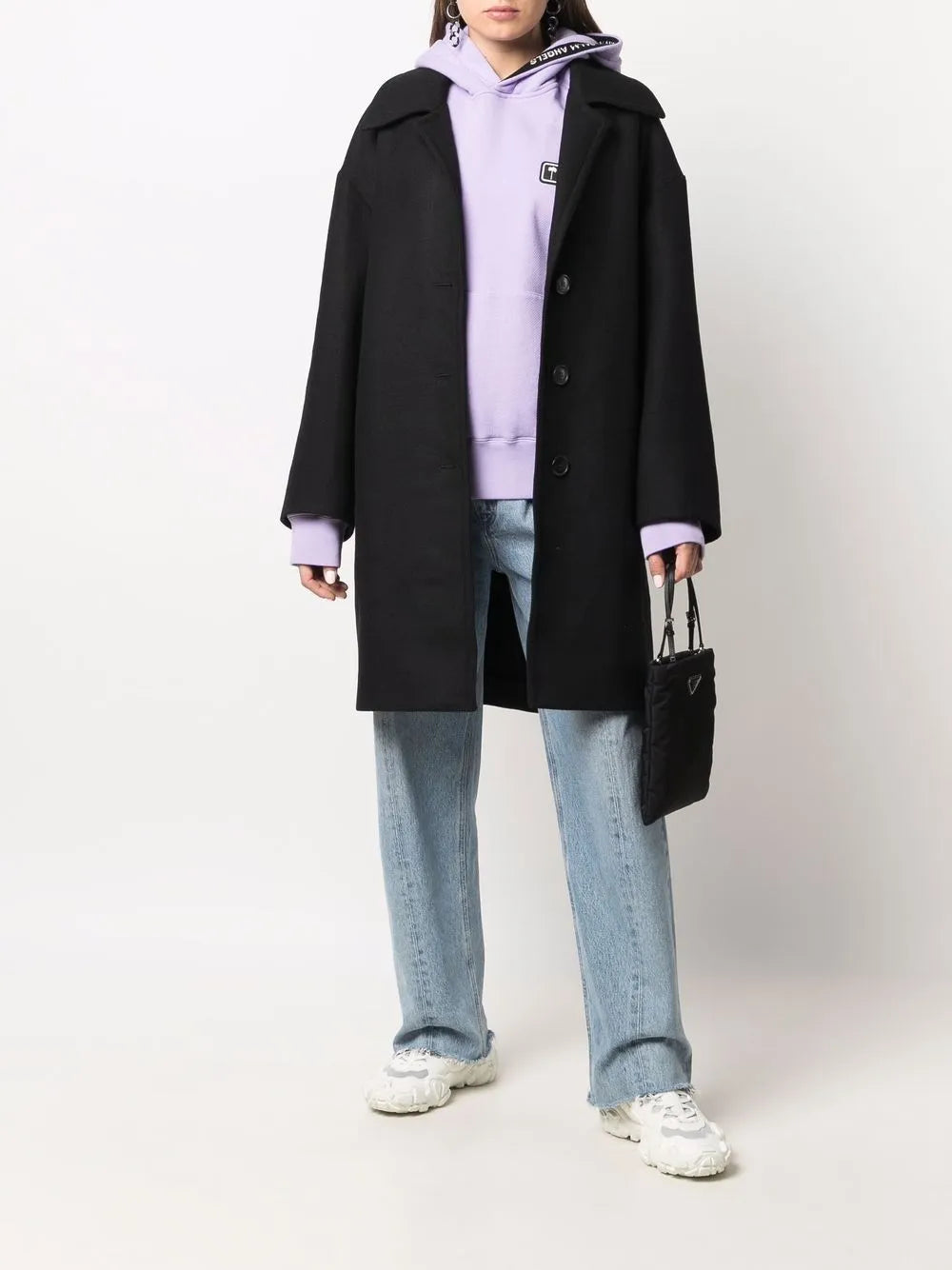 Logo-Print Oversized Coat