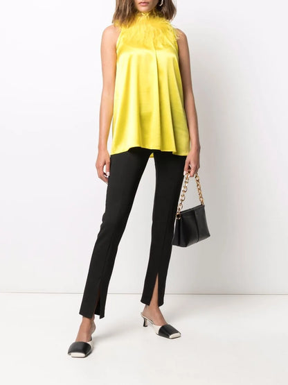 Front-Slit Slim-Fit Trousers