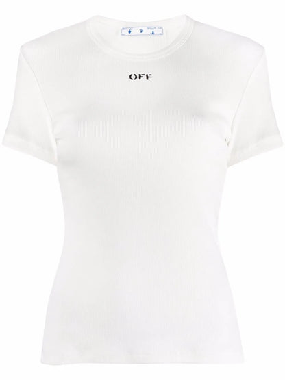 Ribbed Logo-Print T-Shirt