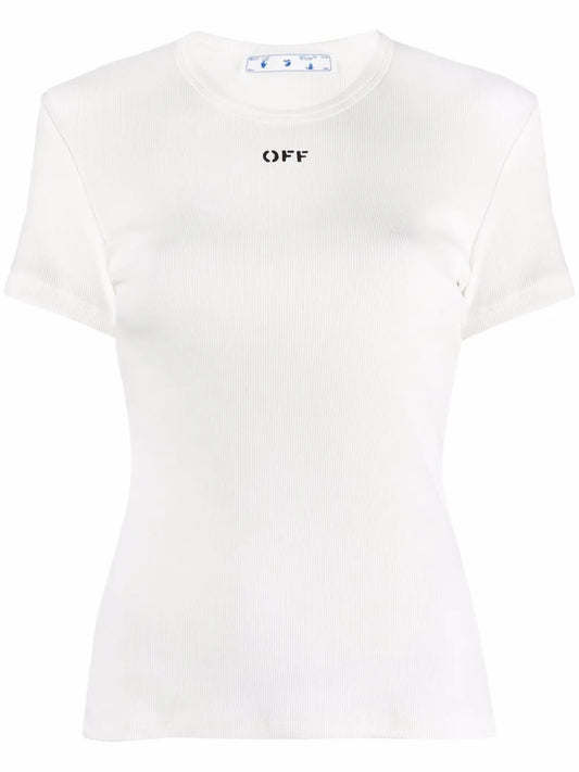 Ribbed Logo-Print T-Shirt