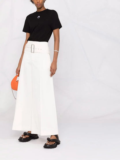 High-Waist Belted Wide-Leg Trousers