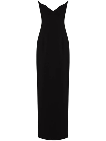 V-Neck Strapless Gown