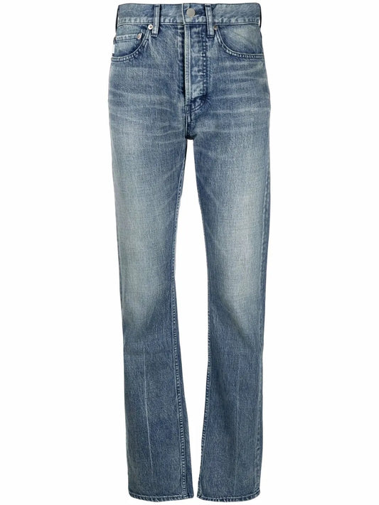 Straight-Leg Washed Jeans