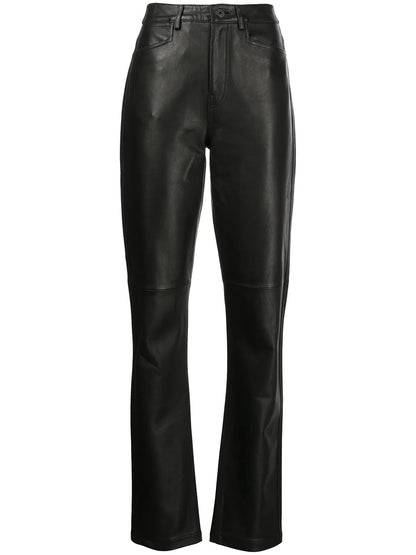 Straight-Leg Leather Trousers
