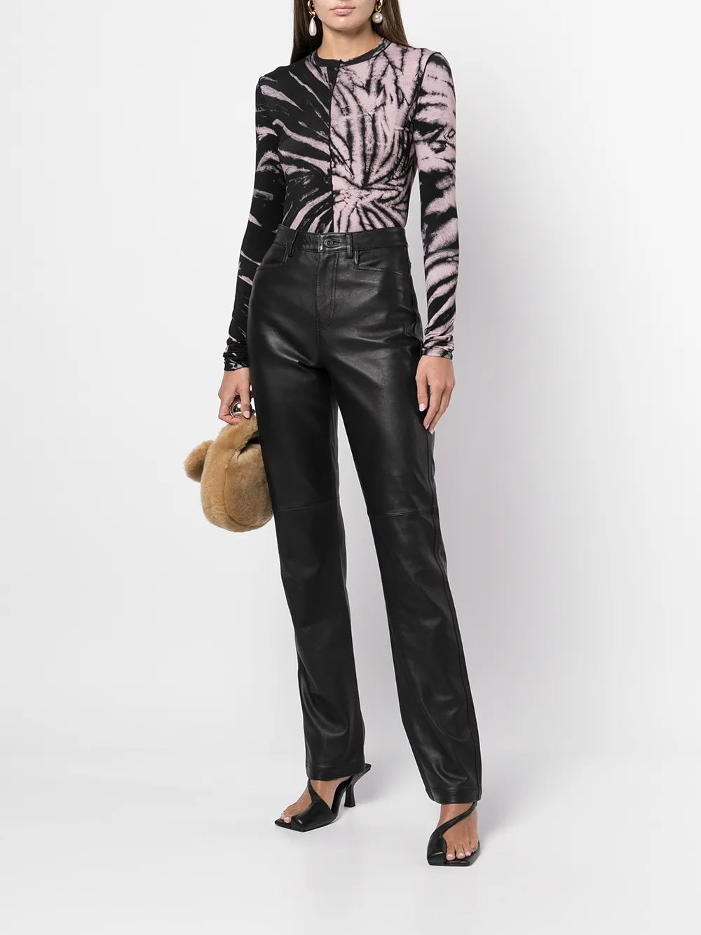 Straight-Leg Leather Trousers