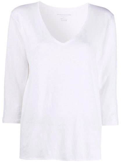 V-Neck Long-Sleeved T-Shirt