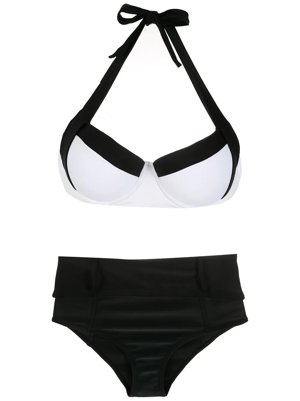 Two-Tone High Rise Bikini Set