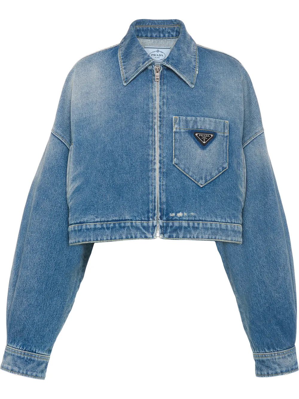 Cropped Organic-Denim Jacket