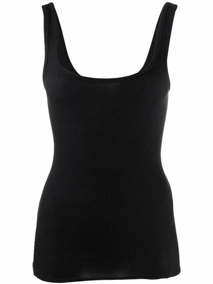 Ribbed Scoop-Neck Tank Top