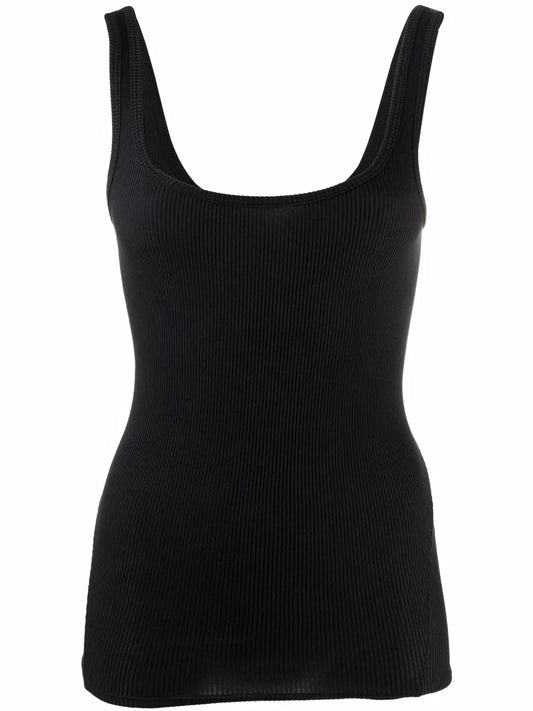 Ribbed Scoop-Neck Tank Top