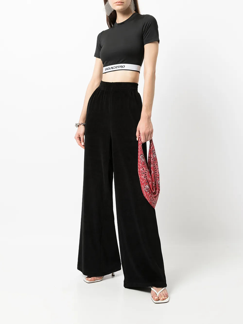 Velvet Wide-Leg Trousers