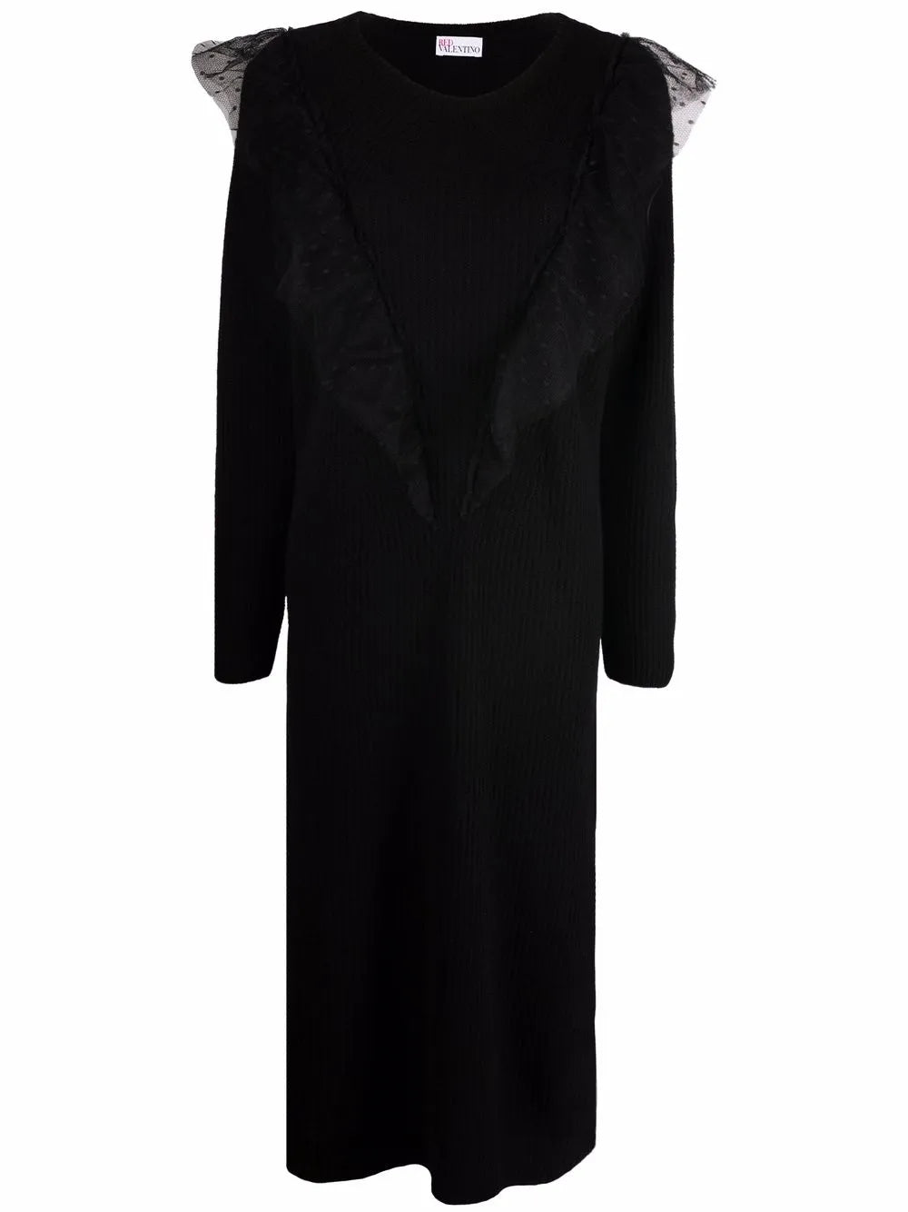 Long-Sleeve Ribbed-Knit Dress