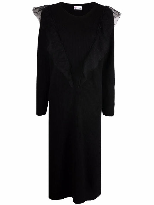 Long-Sleeve Ribbed-Knit Dress