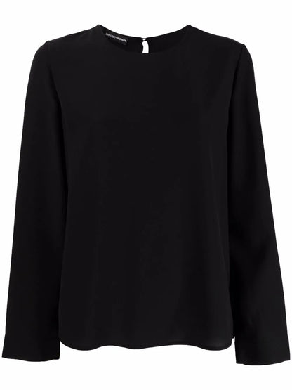 Long-Sleeve Silk Top