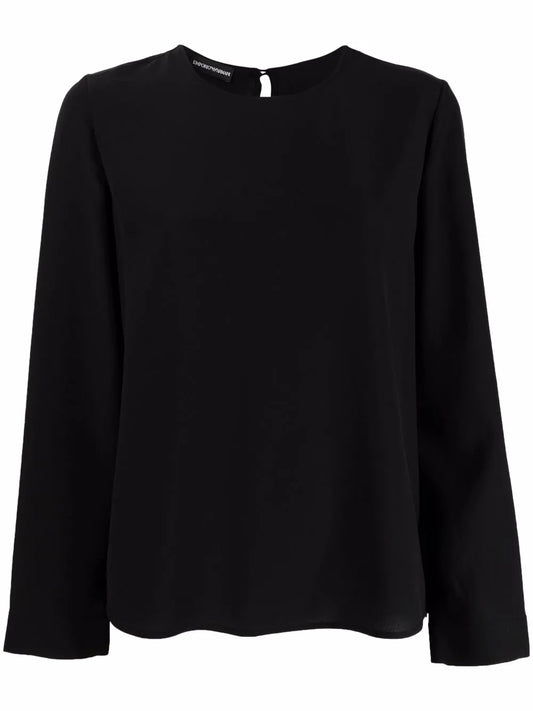 Long-Sleeve Silk Top