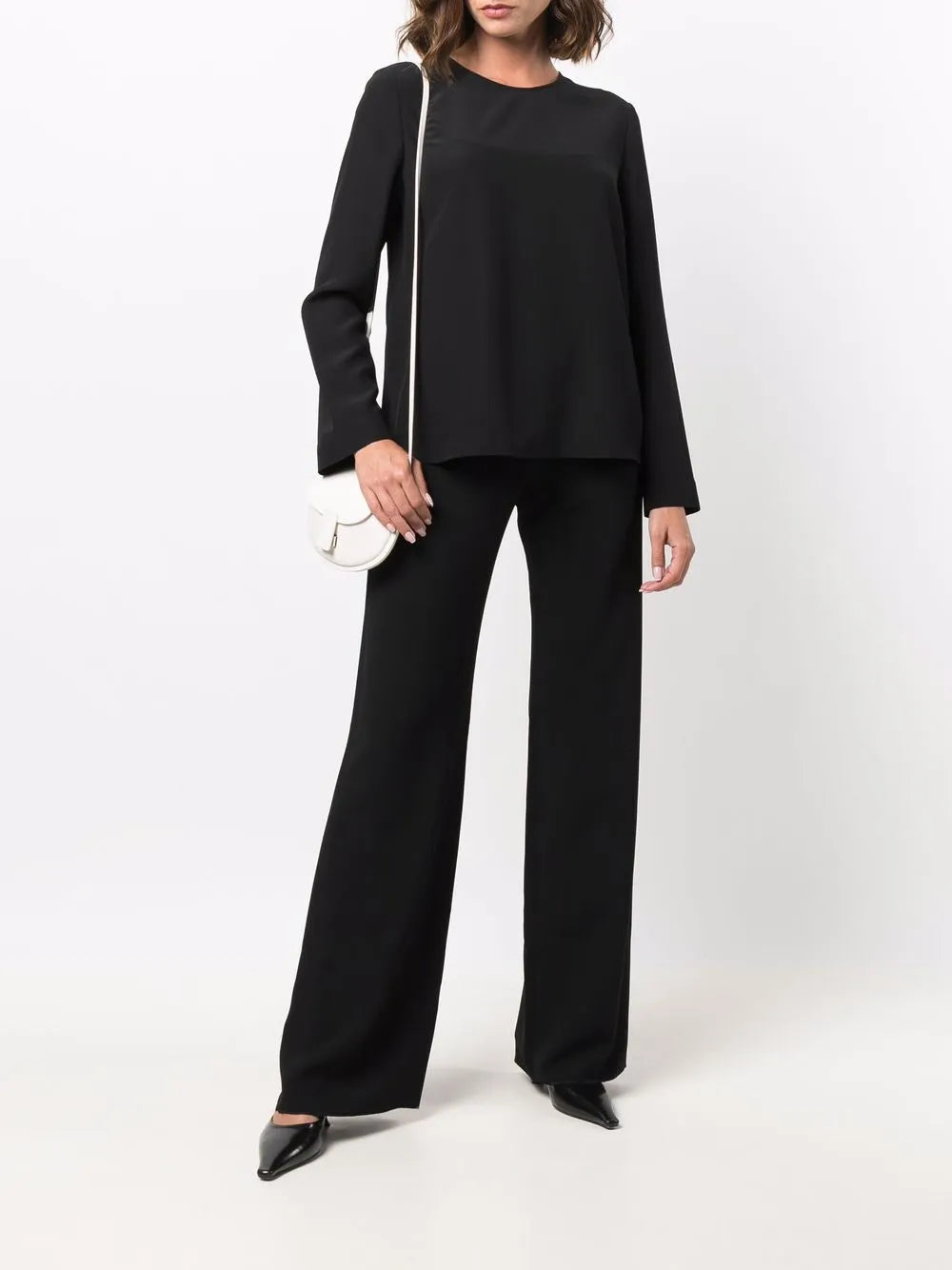 Long-Sleeve Silk Top