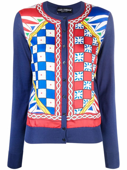 Carretto Button-Down Silk Cardigan