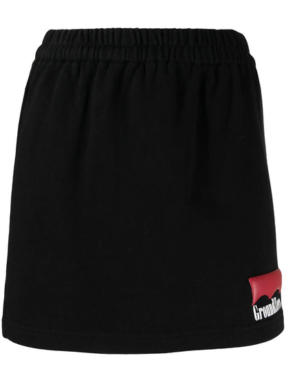 Logo-Print Jersey Mini Skirt