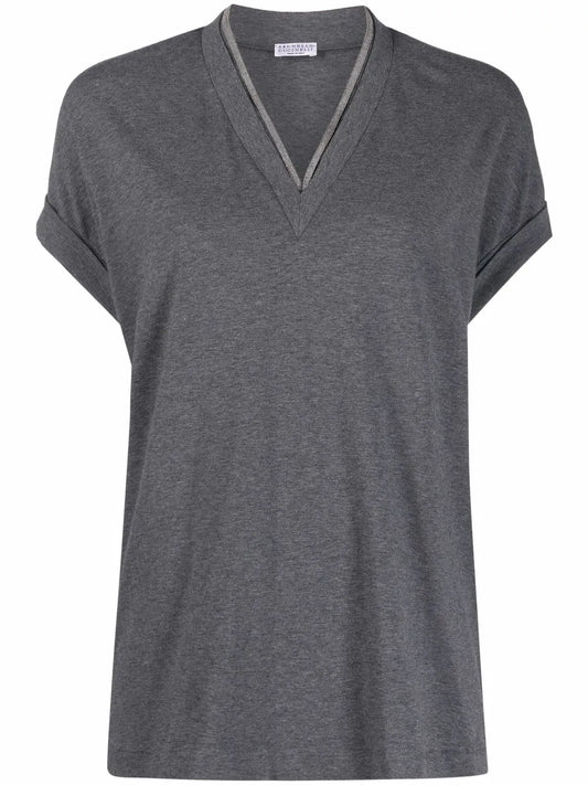 V-Neck Cap-Sleeve Top