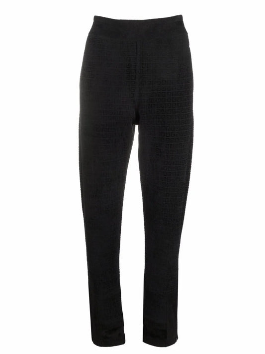 Monogram-Print Tapered Trousers
