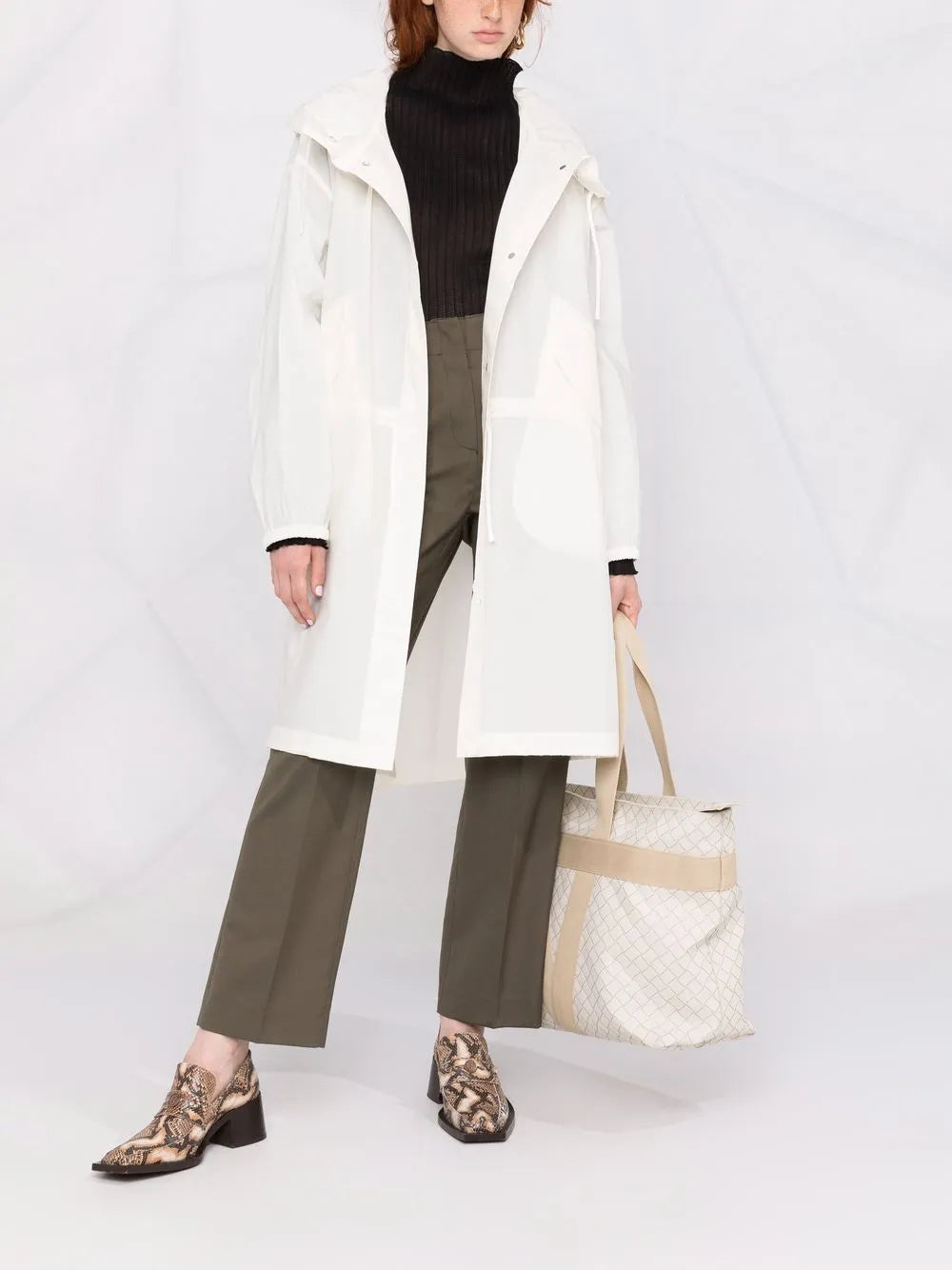 Logo-Print Hooded Raincoat