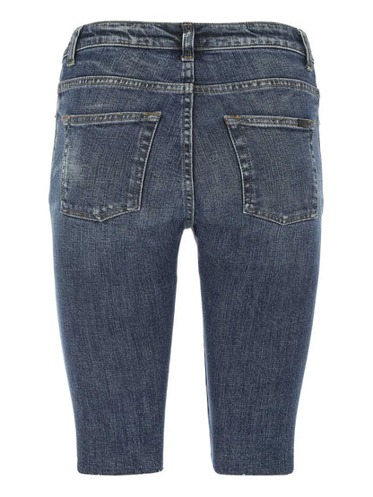 Knee-Length Denim Shorts