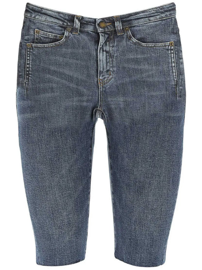 Knee-Length Denim Shorts