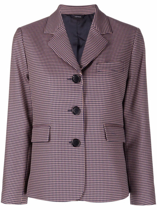Houndstooth Print Blazer