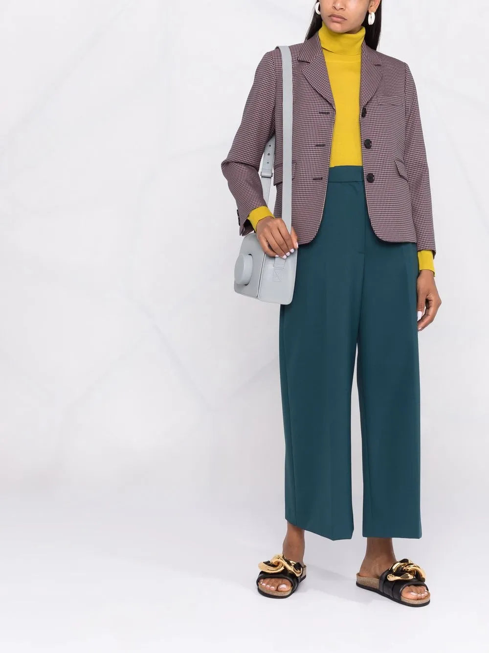 Houndstooth Print Blazer
