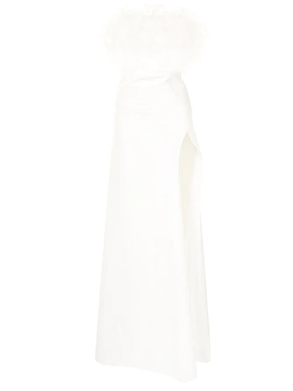 Linc Feather-Trim Detail Gown