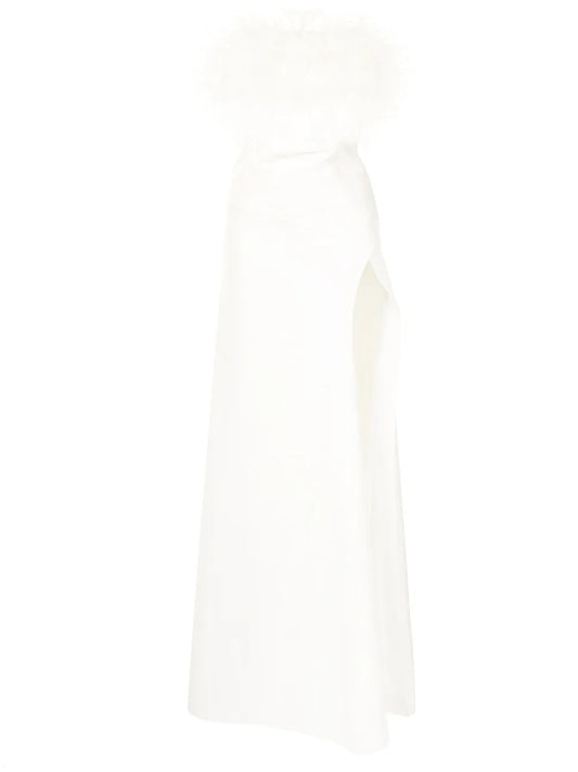 Linc Feather-Trim Detail Gown