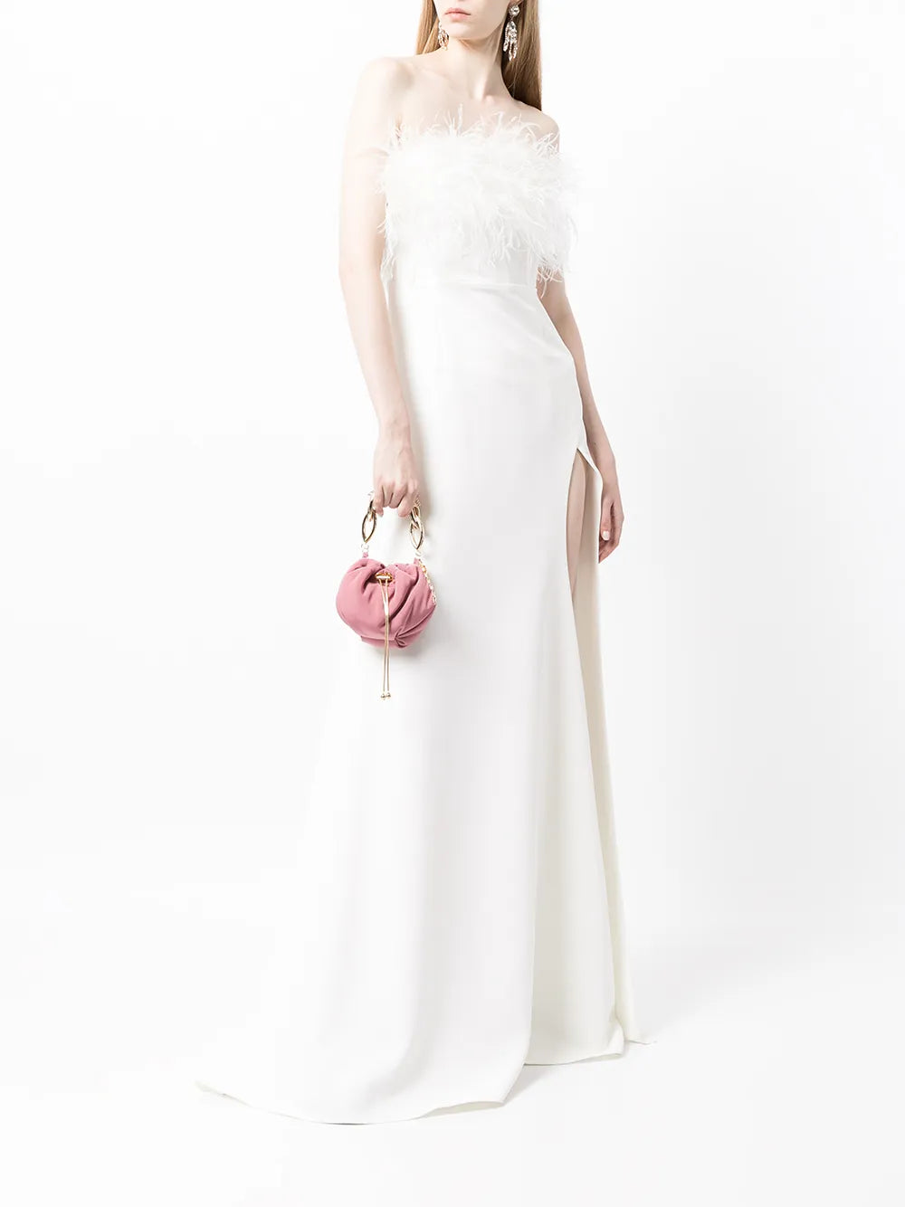 Linc Feather-Trim Detail Gown