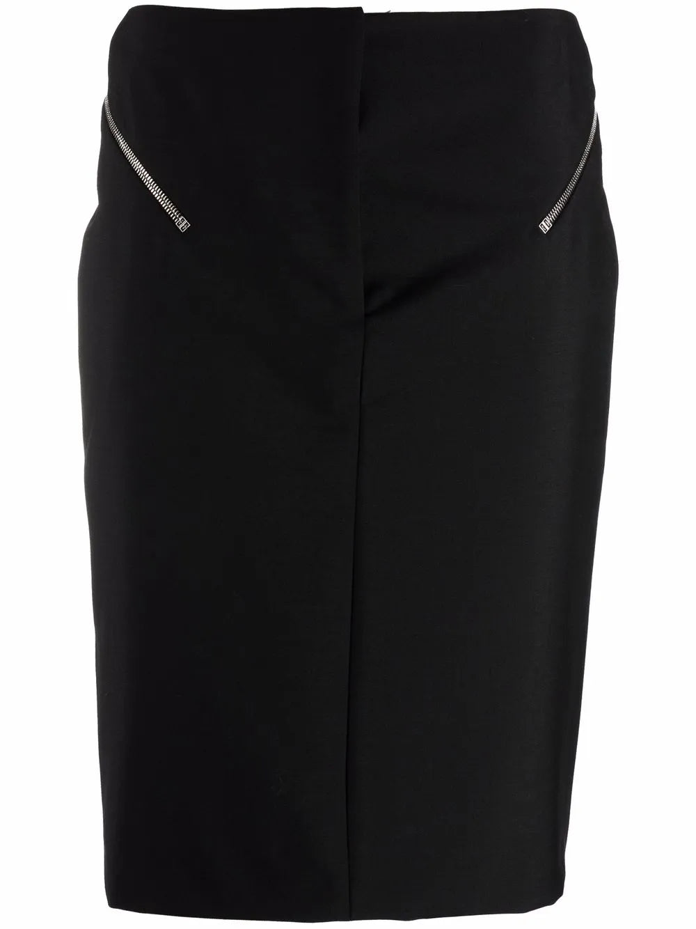 Zip-Embellished Pencil Skirt