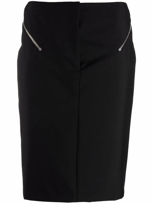 Zip-Embellished Pencil Skirt