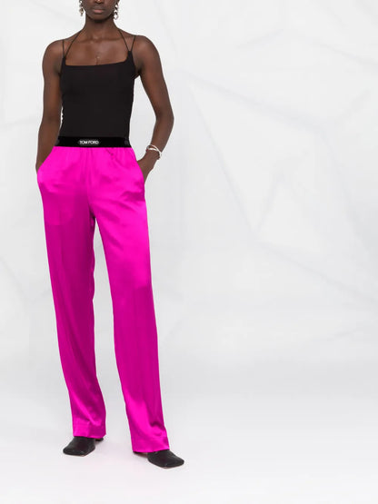 Logo-Patch Straight-Leg Trousers