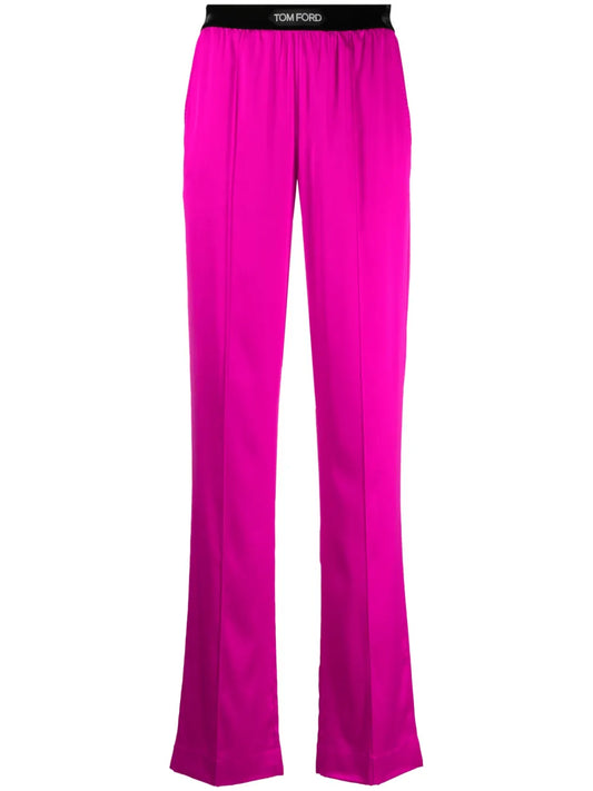 Logo-Patch Straight-Leg Trousers