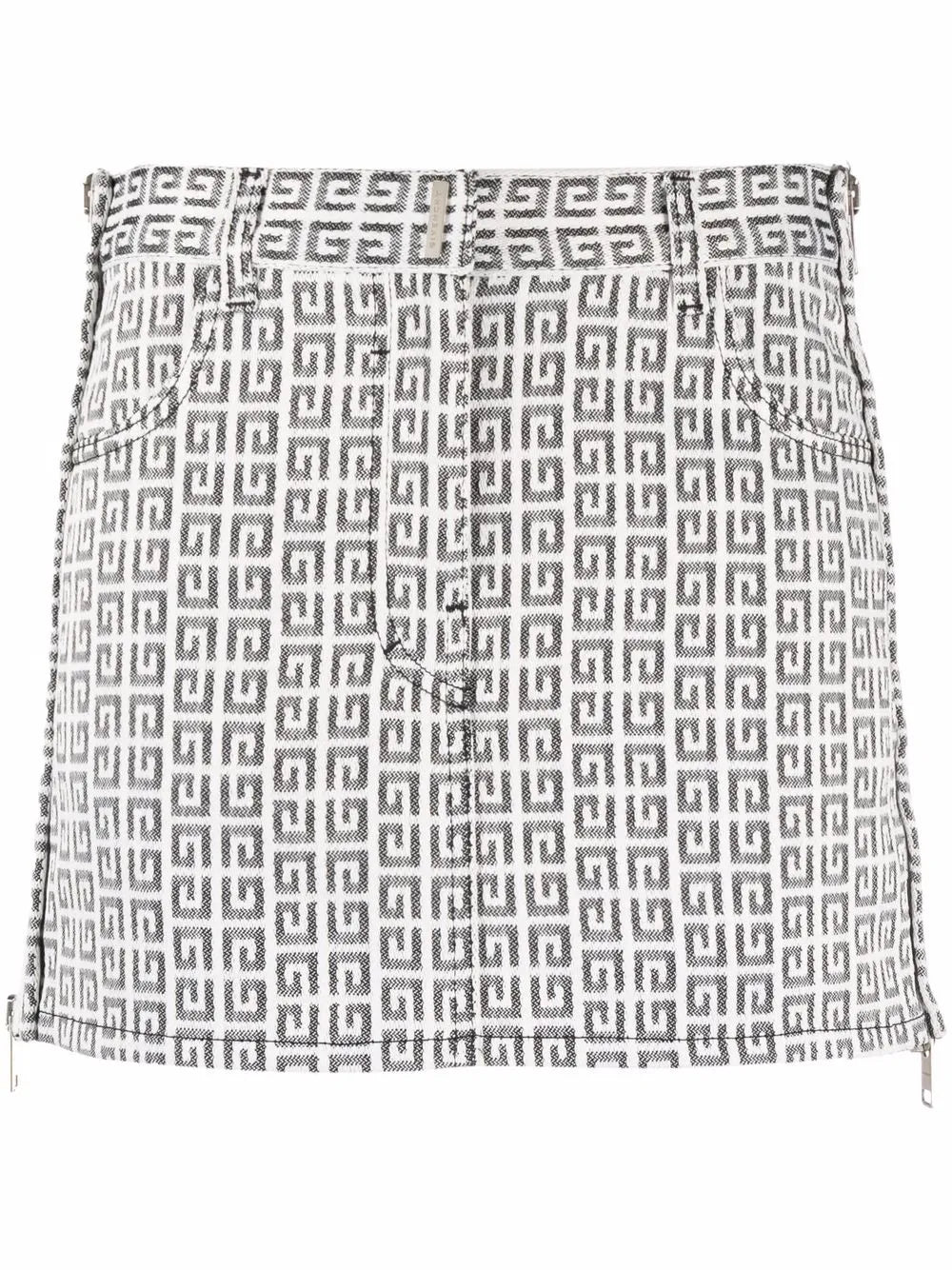 Monogram-Pattern Miniskirt