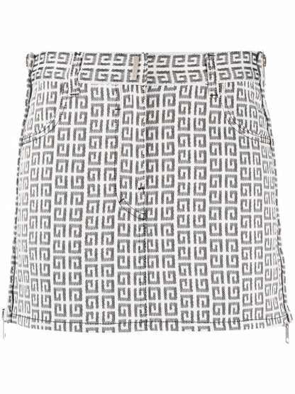 Monogram-Pattern Miniskirt