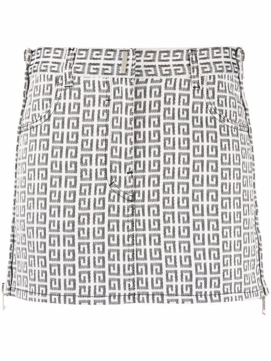 Monogram-Pattern Miniskirt