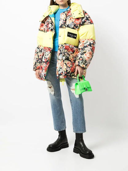 Floral Print Puffer Jacket