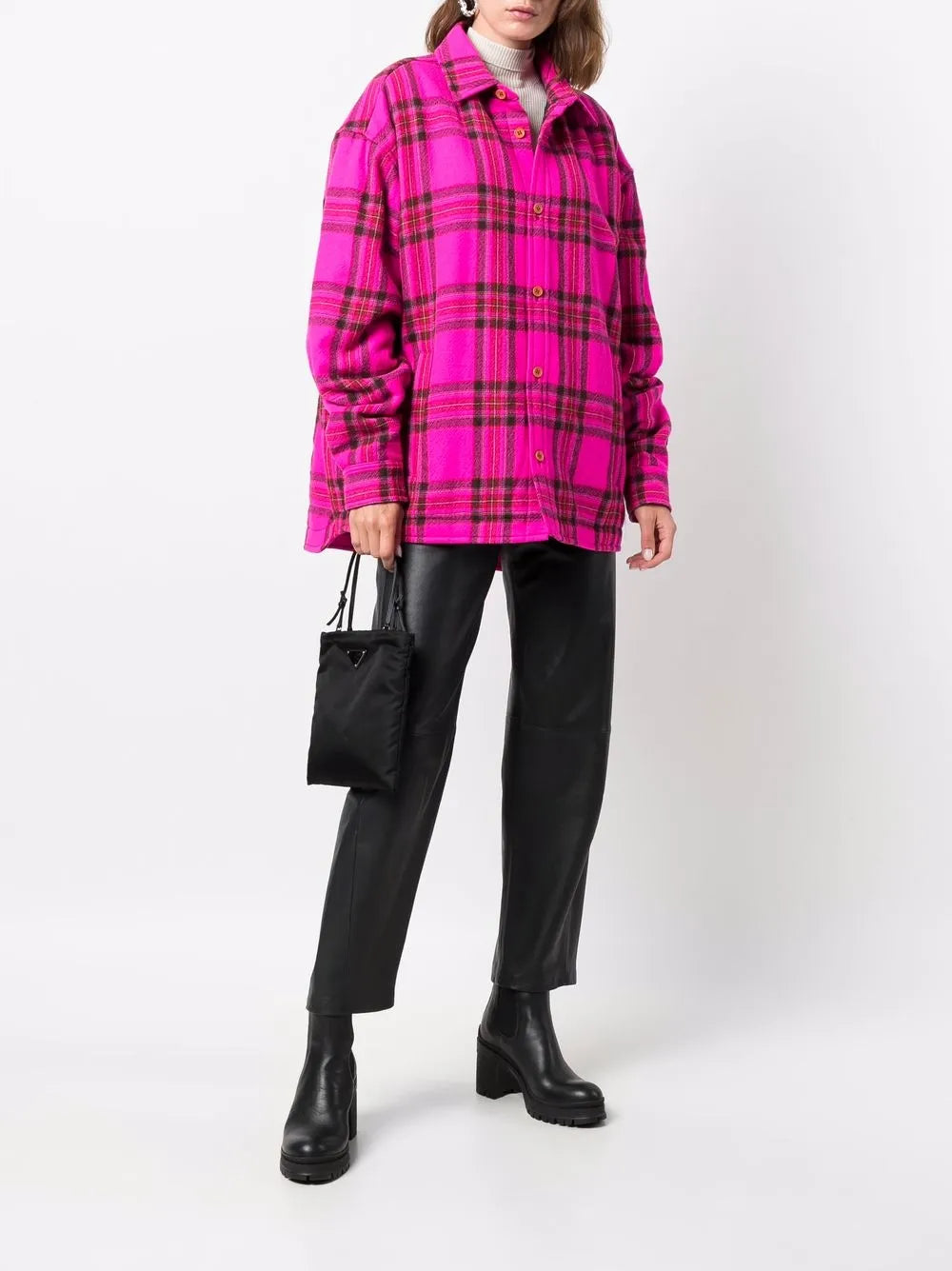 Check-Print Knitted Shirt