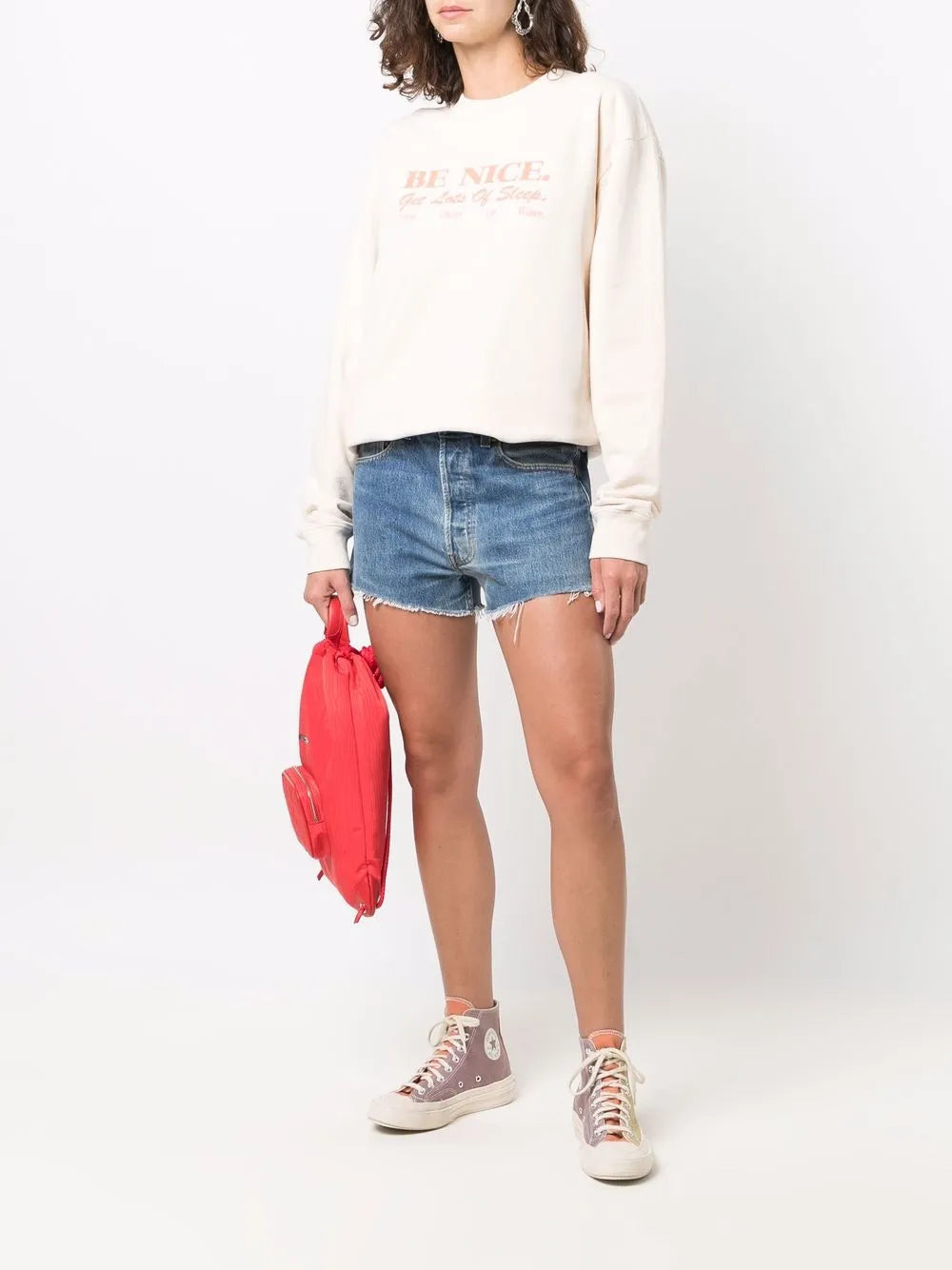 Raw-Edge Denim Shorts