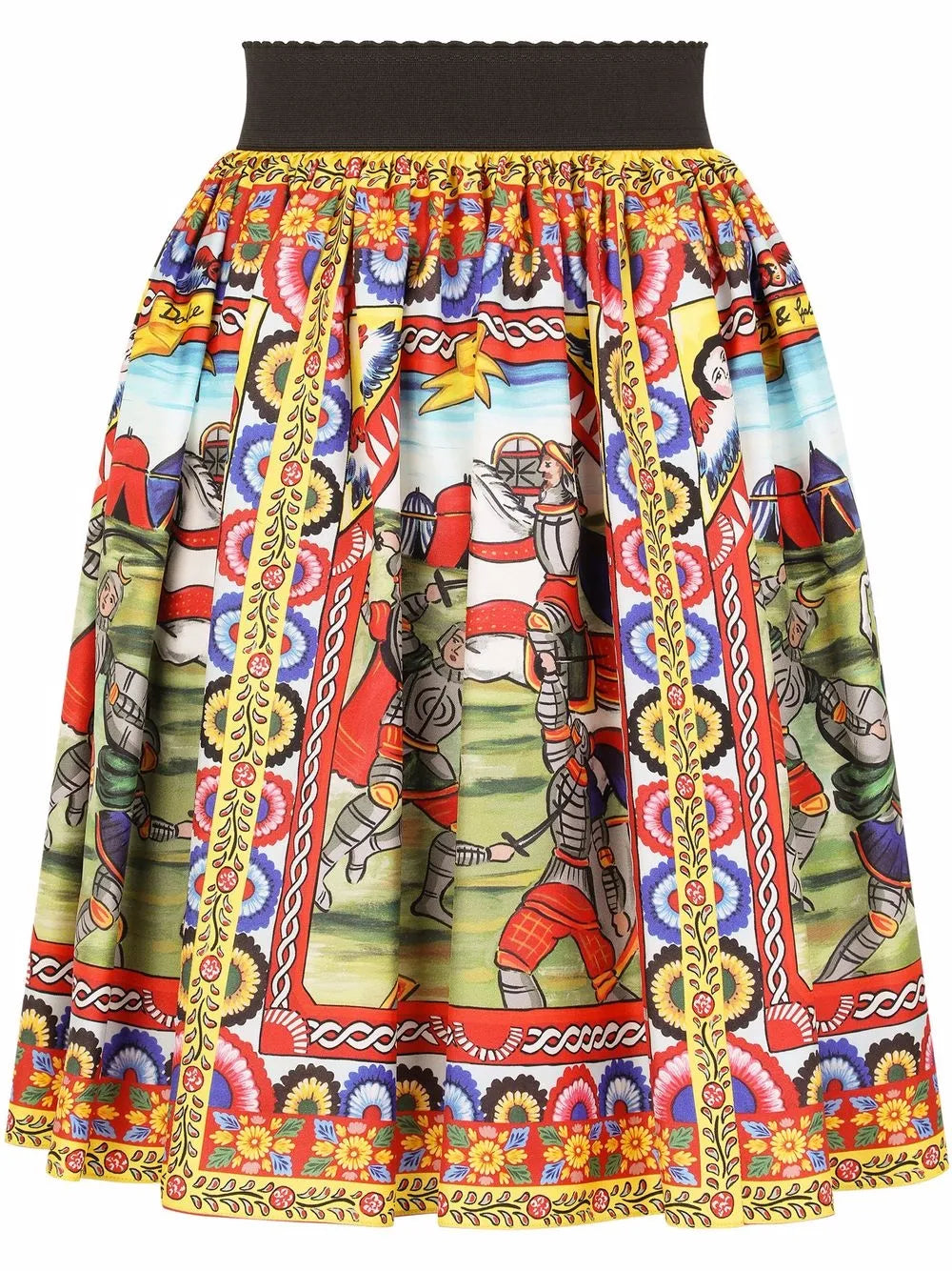 Graphic-Print A-Line Skirt